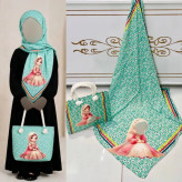 ست کیف و روسری بچگانه نخی و مخمل قواره 90