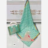 ست کیف و روسری بچگانه نخی و مخمل قواره 90