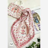 ست کیف و روسری بچگانه نخی و مخمل قواره 90