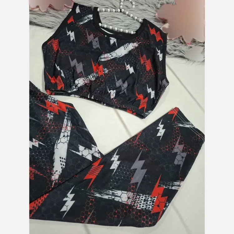 ست ورزشی نیم تنه و شلوار فلامنت فول کش فری سایز