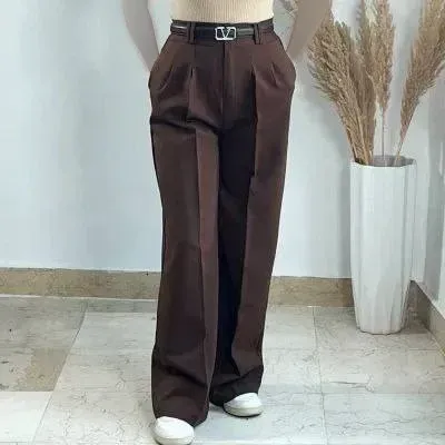 شلوار زنانه جنس سوپرمازراتی اعلا رنگ قهوه ای سایز 38 تا 46