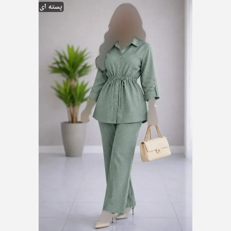 ست مانتو و شلوار عروسکی صوفیا شانتون درجه یک فری سایز