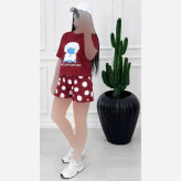ست تیشرت و شلوارک ببعی نخ پنبه درجه یک فری سایز
