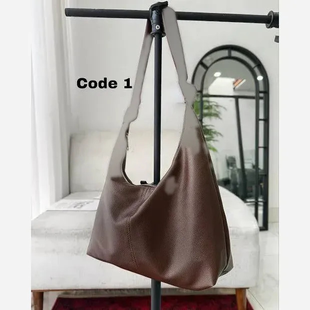 کیف بند گره ای چرمی سبک و جادار رنگ مشکی و موکا