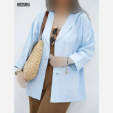 مانتو کتی یقه آرشال جنس کتان لنین نچرال
