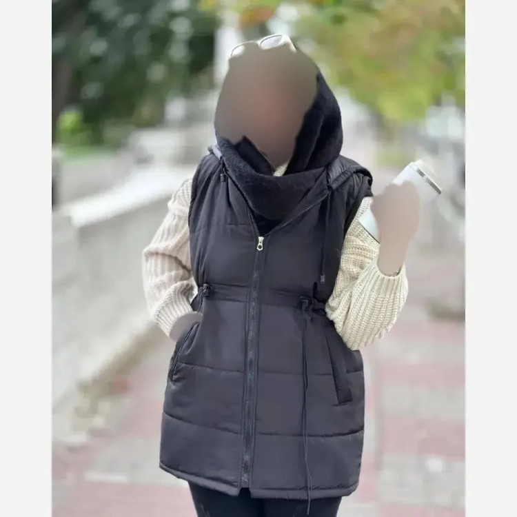 پافر میکرو کجرا بلند پشم شیشه دار کمرگت مشکی فری سایز