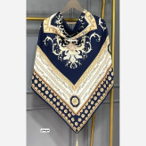 روسری نخی سورنا مشکی و سرمه ای قواره 130