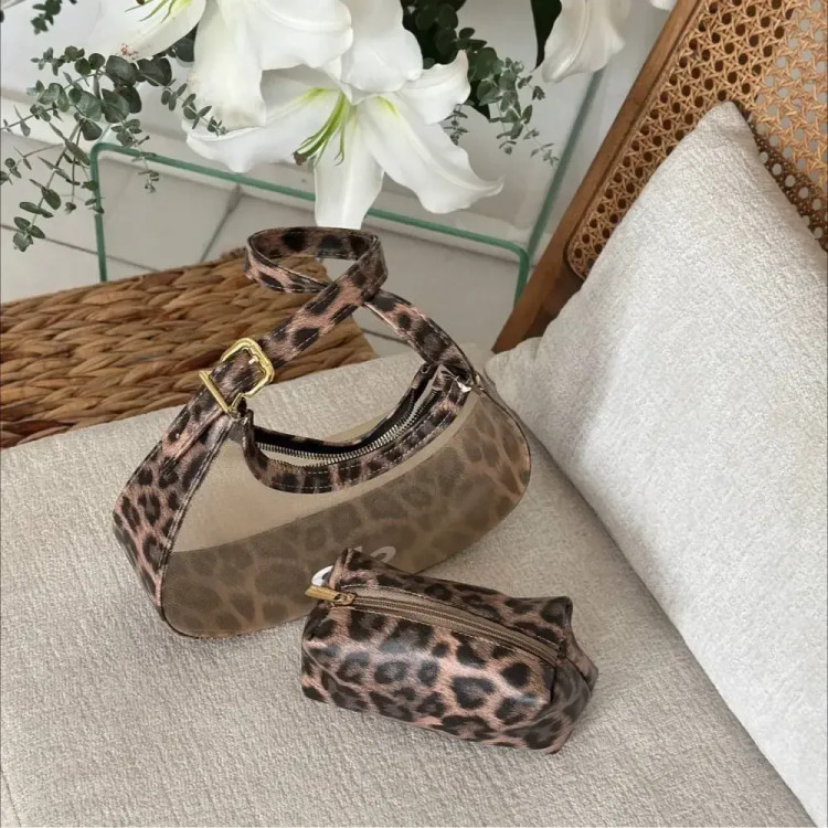 کیف چرمی زنانه طرح پلنگی سایز آزاد