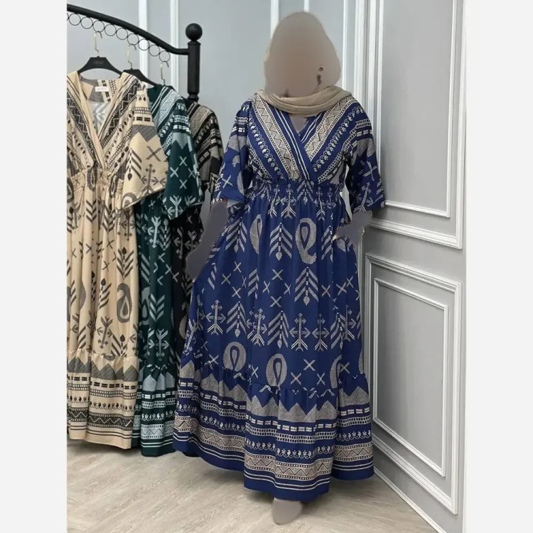 پیراهن کفتان زنانه بوگاتی نخ اعلا فری سایز مناسب تا 50