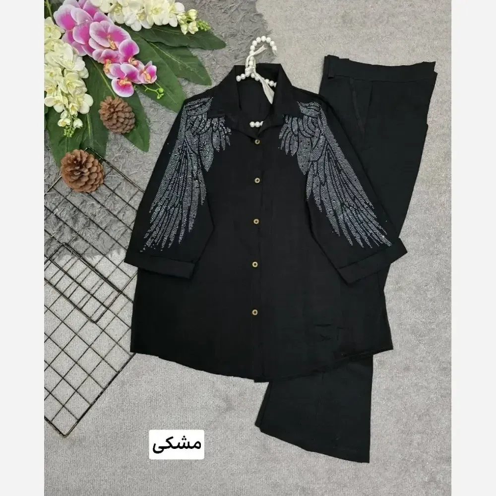 شومیز زنانه مجلسی مدل نیلوفر جنس الیزه فری سایز