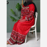 پیراهن ساحلی زنانه نخی حاشیه دار تابستانه فری سایز رنگی
