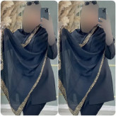 شال حاشیه پلنگی پلیسه ریز مشکی مجلسی سایز آزاد