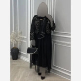 ست سه تیکه کت و دامن و شال زنانه مازراتی مشکی فری سایز