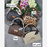 کیف مژگان چرمی با کیفیت بند بلند پلنگی گوچی ال وی مشکی موکا