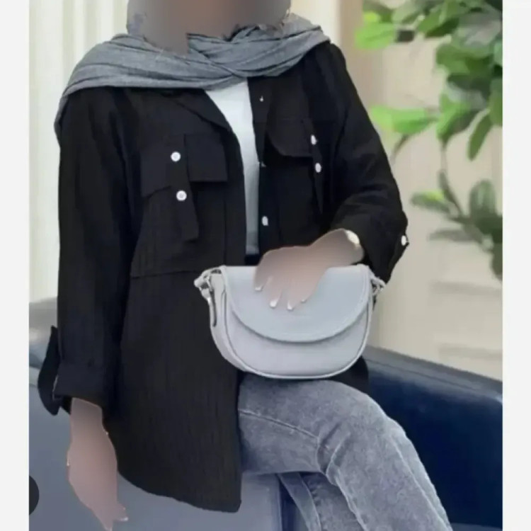شومیز جیبی صلیبی زنانه فری سایز جنس ایوا درجه یک