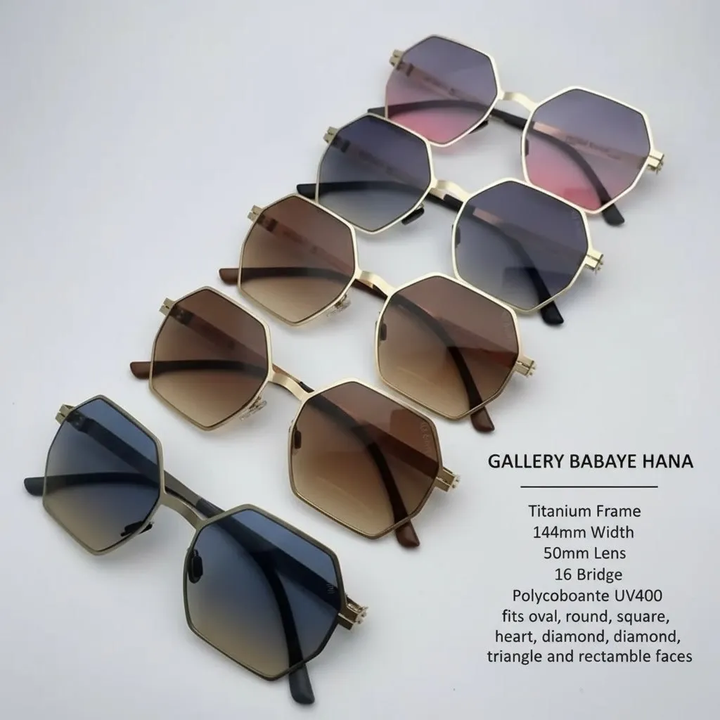 عینک آفتابی IC BERLIN چند ضلعی UV400 اسپرت طلایی