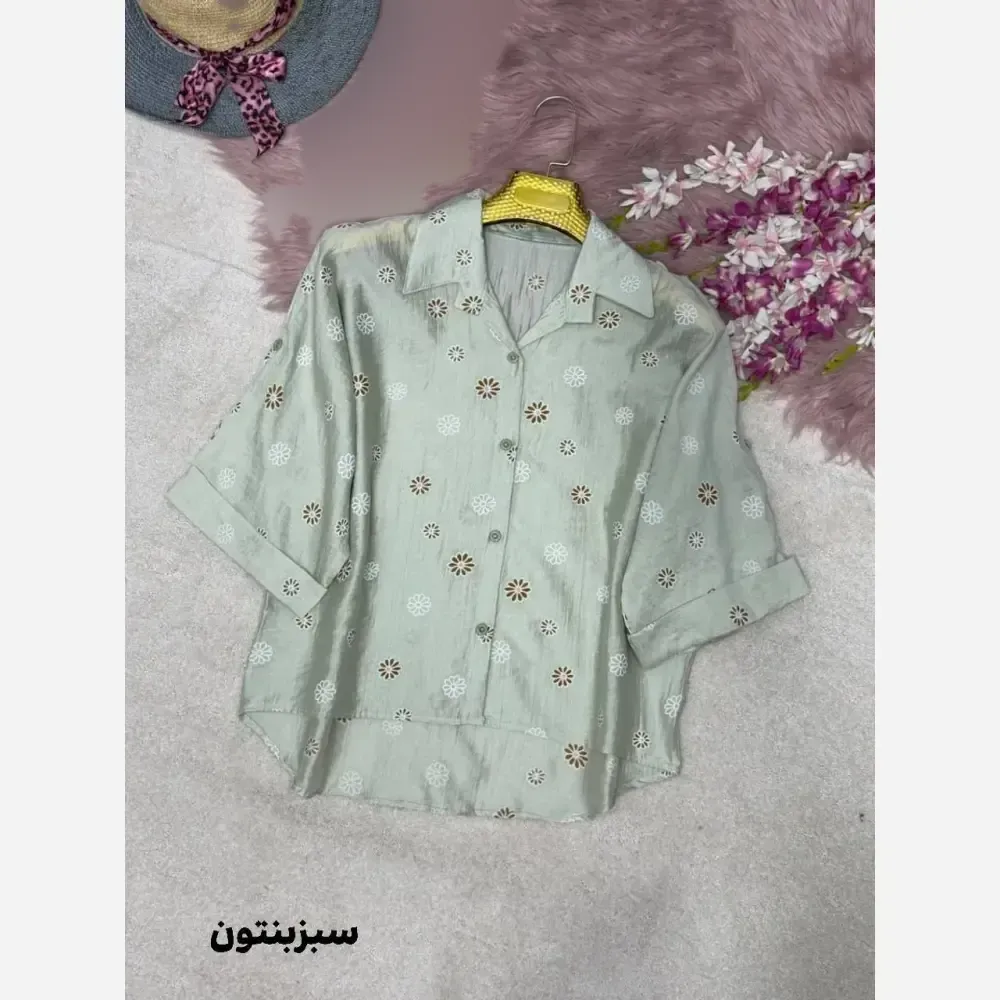 شومیز عروسکی بابونه جنس پری شیشه ای درجه یک فری سایز
