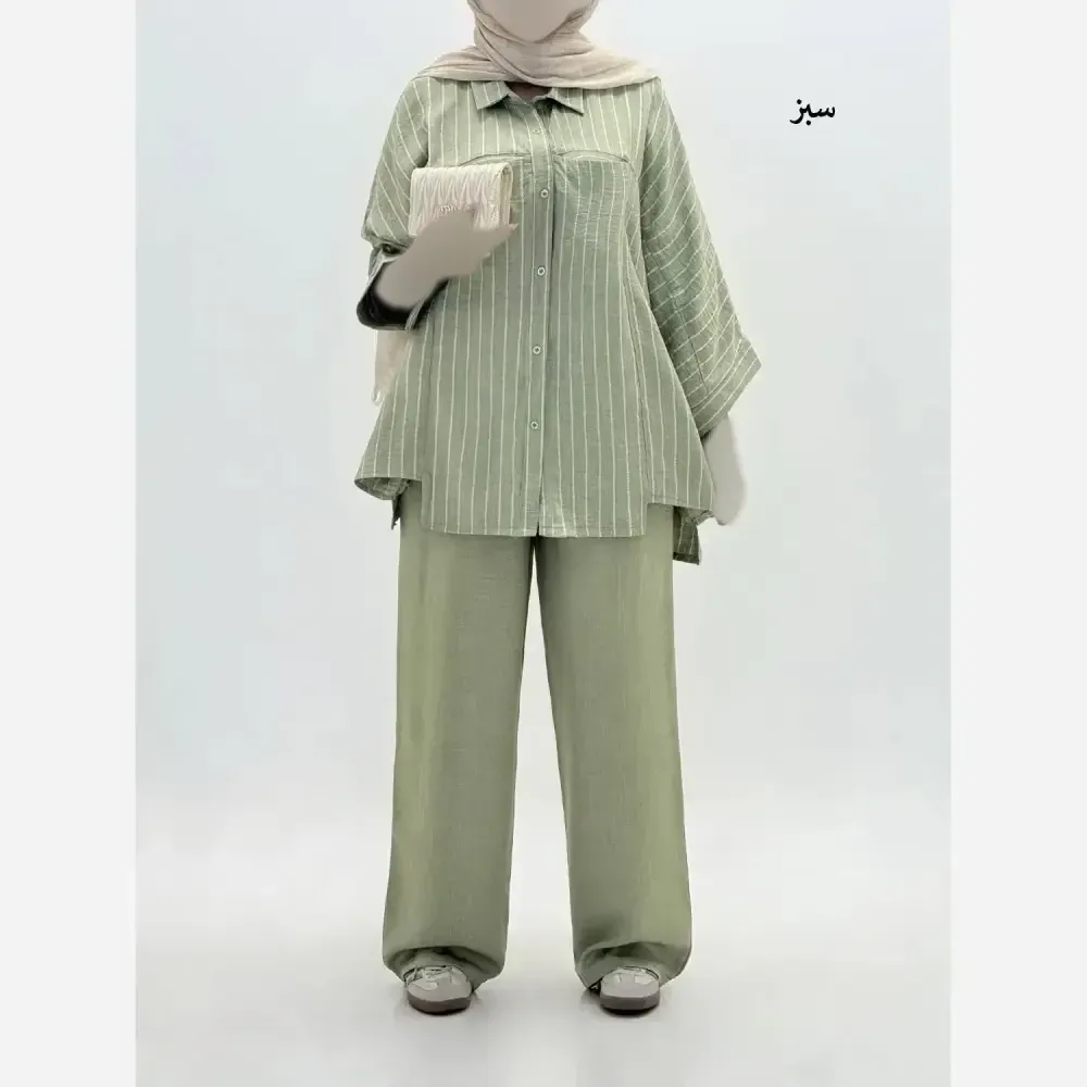 شومیز و شلوار زنانه رستا جنس پری رنگبندی متنوع سایز 1 و 2