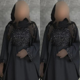 عبا مجلسی مشکی مدل شاهین جنس الیزه سایز فری مناسب محرم