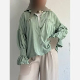 شومیز باکسی پنبه سوپر طرح ابرو بادی فری سایز