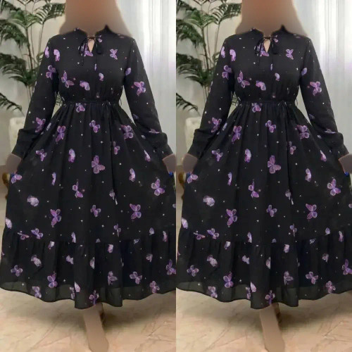 لباس ساحلی زنانه طرح شاپرک جنس بوگاتی فری سایز