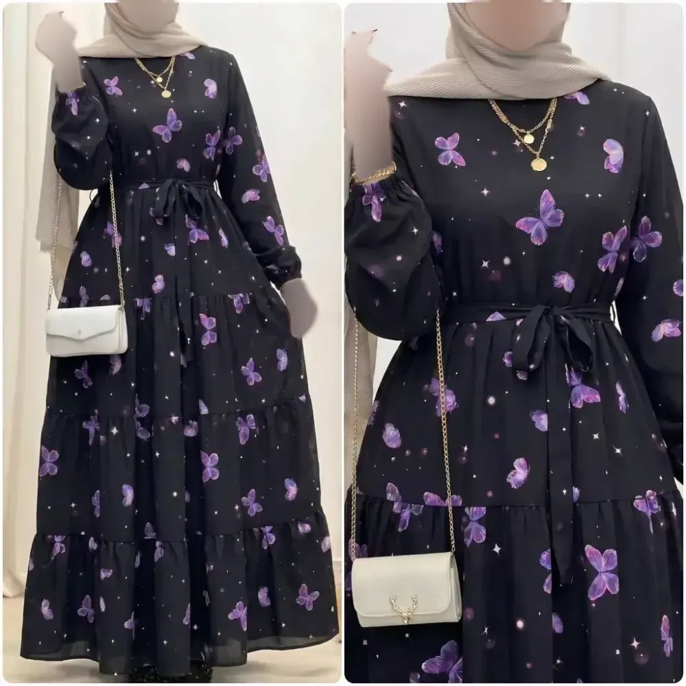 لباس ساحلی زنانه طرح شاپرک جنس بوگاتی فری سایز