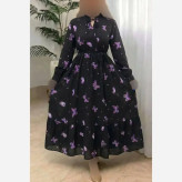 لباس ساحلی زنانه طرح شاپرک جنس بوگاتی فری سایز