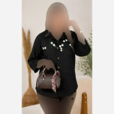 شومیز شانتون شکوفه گلدوزی شده فری سایز
