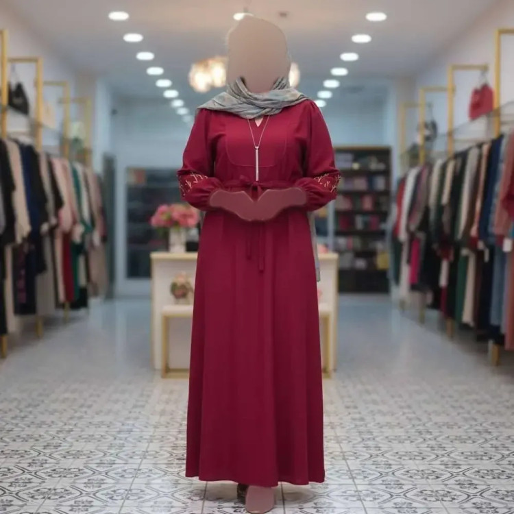 کفتان بلند بابوس گلدوزی شده طرح نرگسی فری سایز