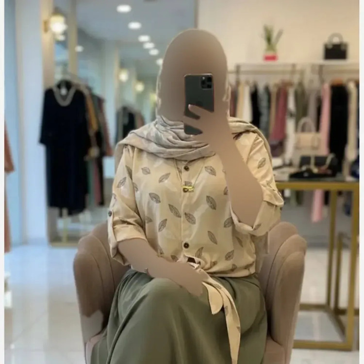 شومیز گره ای برگی جنس شانتون فری سایز