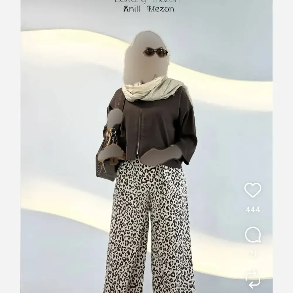 شلوار سیلک پلنگی زنانه سایز 38 تا 48