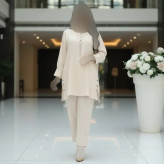 ست تونیک و شلوار زنانه شانتون ژاکارد فری سایز