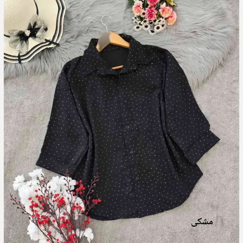 شومیز نگینی افروز شانتون نگینی فری سایز
