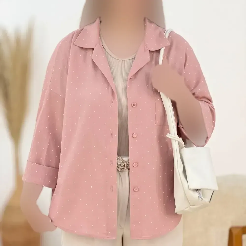 شومیز نگینی افروز شانتون نگینی فری سایز