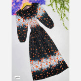 ساحلی زنانه نخ ایرانی مدل سیمین رنگ سورمه ای و کله غازی سایز 38 تا 50