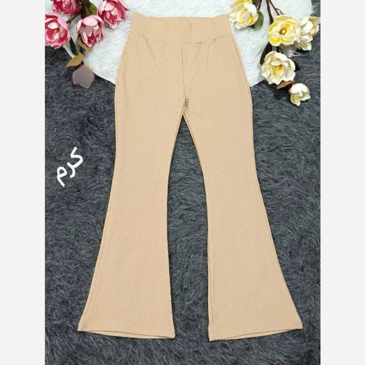 شلوار بوتکات کبریتی زنانه کمر گنی رنگ کرم سایز فری
