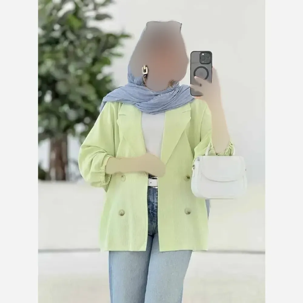 کت آستین بندی لنین شبنم فری سایز رنگی