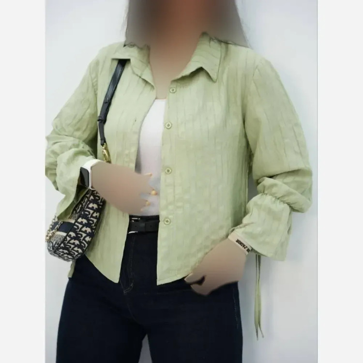 شومیز عروسکی زنانه جنس صوفیا شانتون راه راه فری سایز