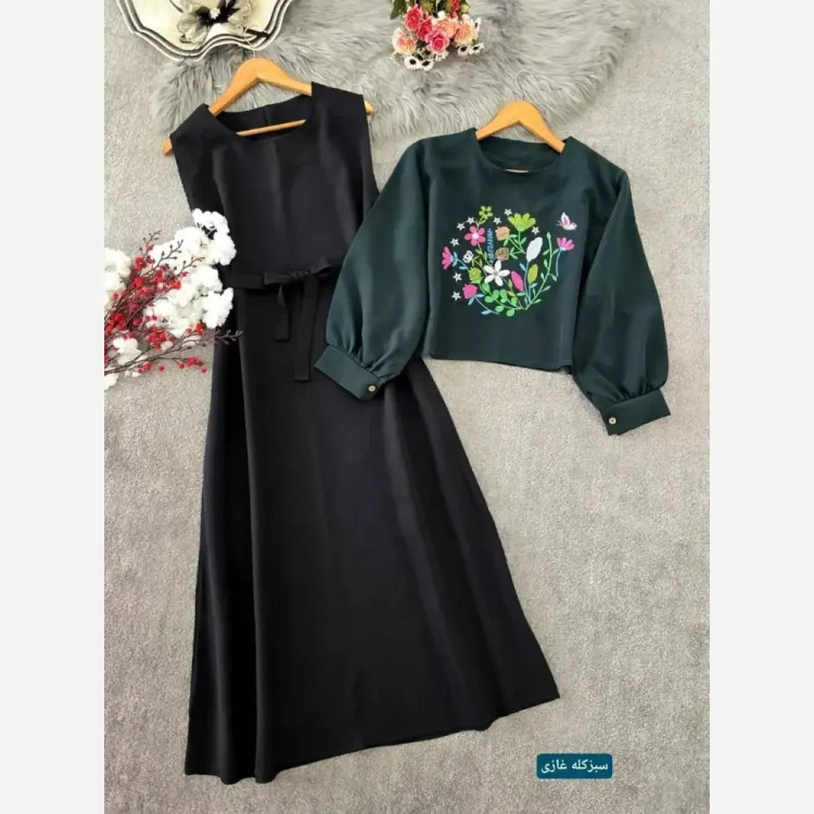 ست رویه و سارافون گلدوزی شده مازراتی فری سایز