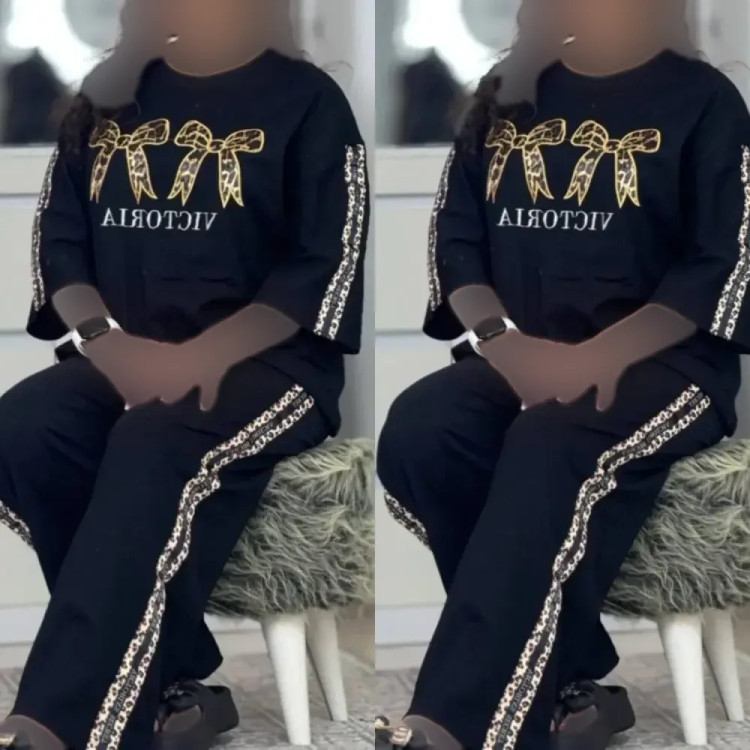 ست زنانه آرتینا جنس پنبه گلکسی رنگ مشکی سایز فری 36 تا 46