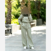سه تیکه زنانه مدل سیلام جنس آبشاری اعلا سایز فری مناسب 38 تا 46 رنگ مشکی سرمه ای کرم روشن خاکی