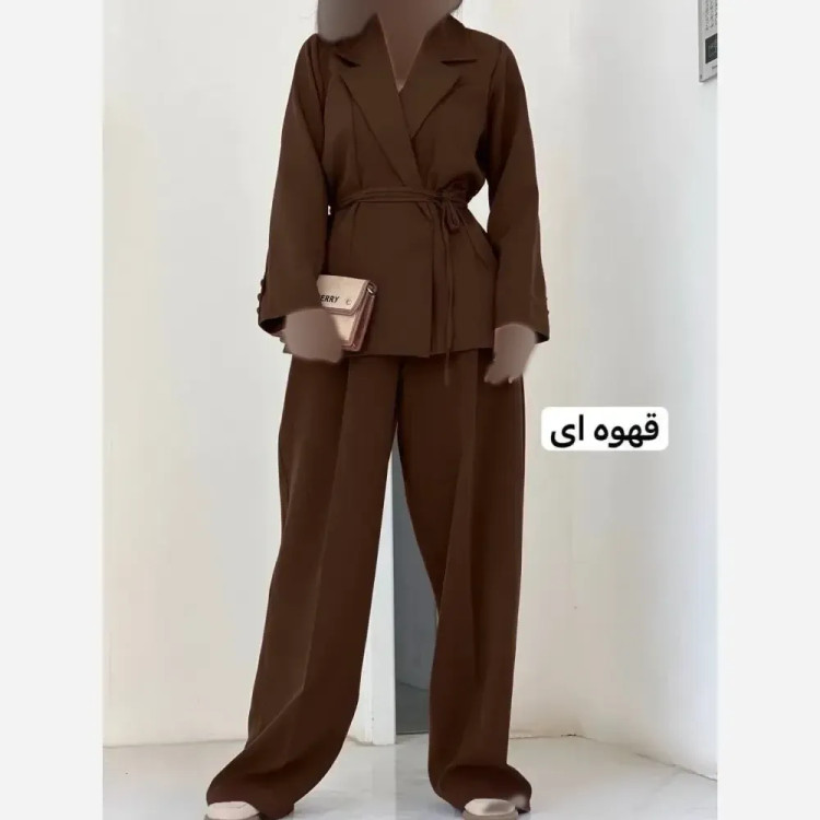 ست کت و شلوار زنانه کتان کشی اعلا فری سایز 38 تا 46