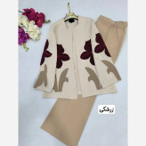 مانتو کنفی ژینوس زرشکی و نسکافه ای سایز یک و دو