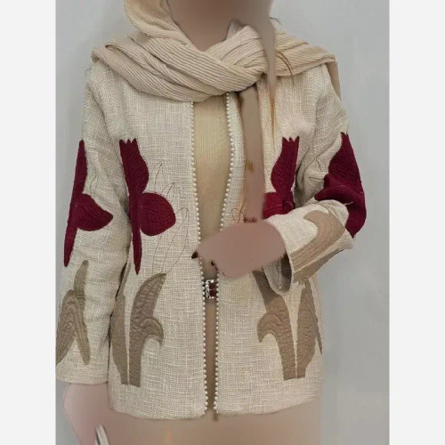 مانتو کنفی ژینوس زرشکی و نسکافه ای سایز یک و دو