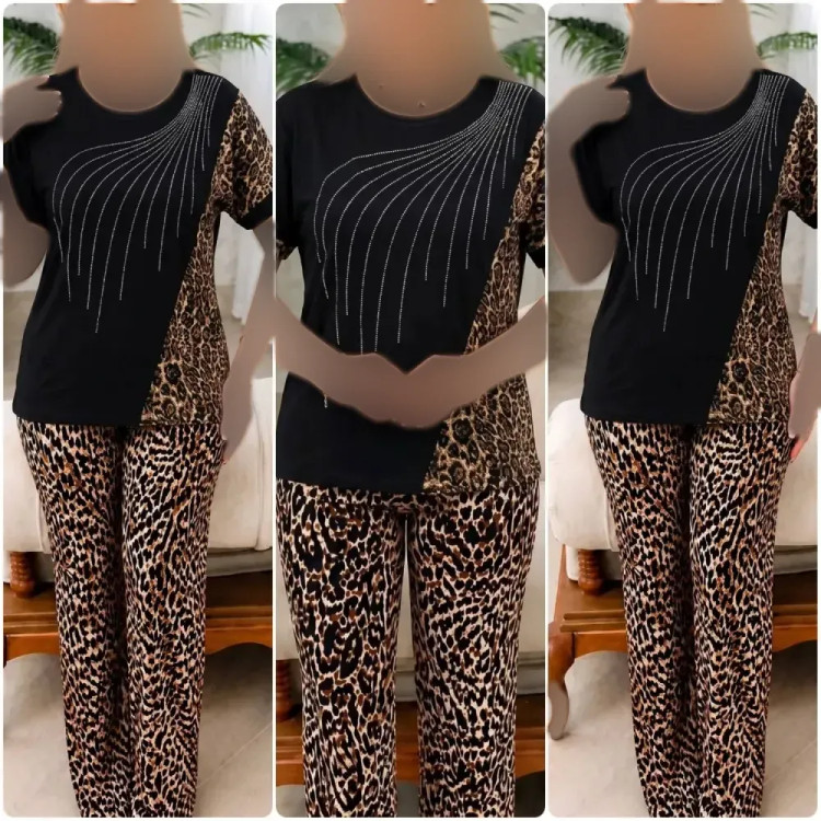 ست بلوز و شلوار زنانه قواره دار ویسکو الیزه فول کش سایز 38 تا 50