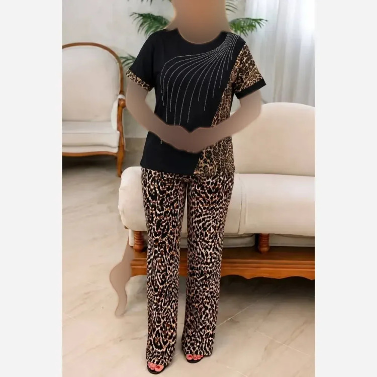 ست بلوز و شلوار زنانه قواره دار ویسکو الیزه فول کش سایز 38 تا 50