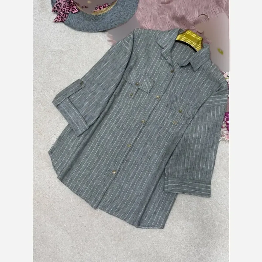 شومیز زنانه جیب صلیبی شانتون شاین رنگ طوسی فری سایز