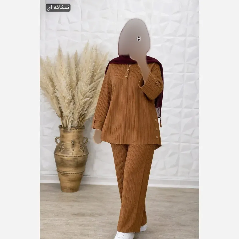 ست شومیز و شلوار نیم بگ زنانه مدل ساناز جنس سوپرایوا درجه یک