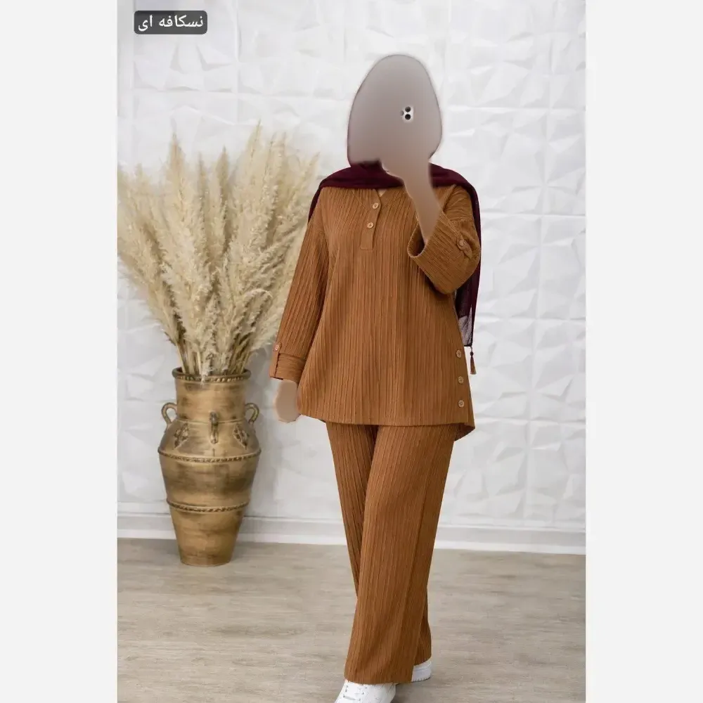 ست شومیز و شلوار نیم بگ زنانه مدل ساناز جنس سوپرایوا درجه یک