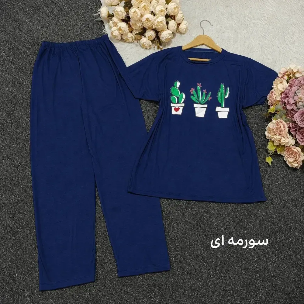 ست تیشرت شلوار کاکتوس اسپان لاکرا فری سایز